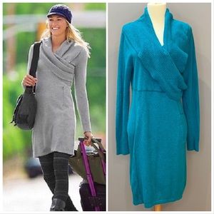 ATHLETA teal green Sochi sweater dress, MP.